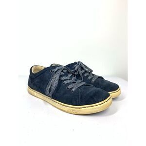Ugg Blue Suede TOMI Casual Sneakers Blue Laces Pattern Women Size 9